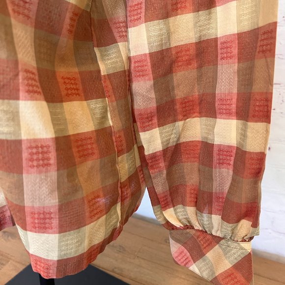 80's Plaid Blouse - Western Style - Size Small - Brand Gil & co. - Picture 5 of 10